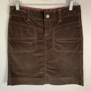 Athleta Mini Skirt Olive Green Brown Velour Long Line Size 2 Y2k